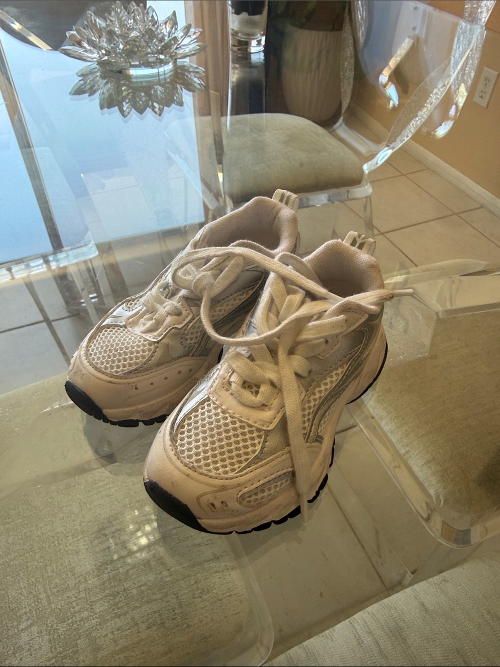 Zara White Kids Sneakers with Black Sole Accents